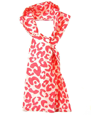 Pink and Red Dot Silk Scarf